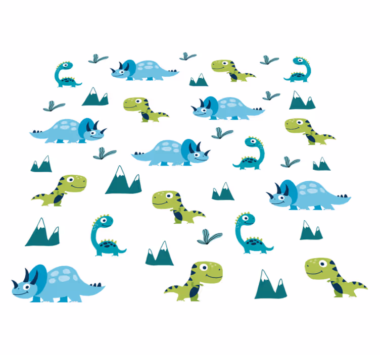 動物 ビニールマット 北欧の恐竜山セット - TENSTICKERS