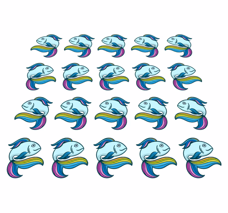 動物 ビニールマット 青いネオンフィッシュ - TENSTICKERS