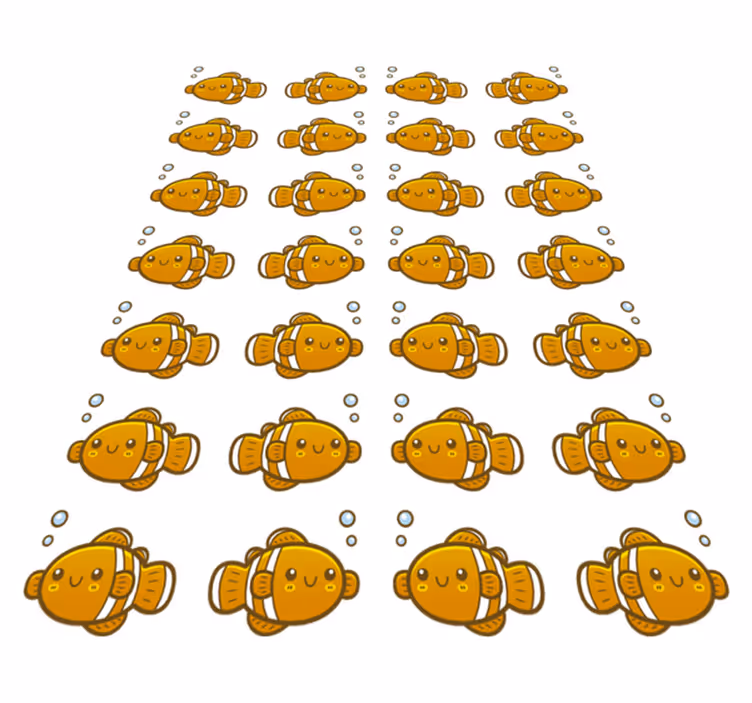 動物 ビニールマット クラウンフィッシュ柄 - TENSTICKERS