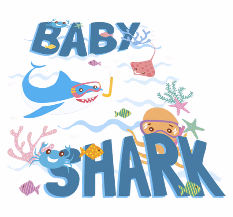 動物ビニールマット ベビーブルーシャーク - TENSTICKERS