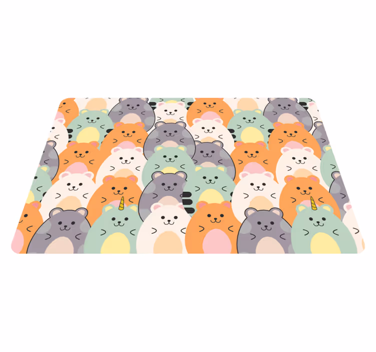動物 ビニールマット カラフルなハムスターの食事 - TENSTICKERS