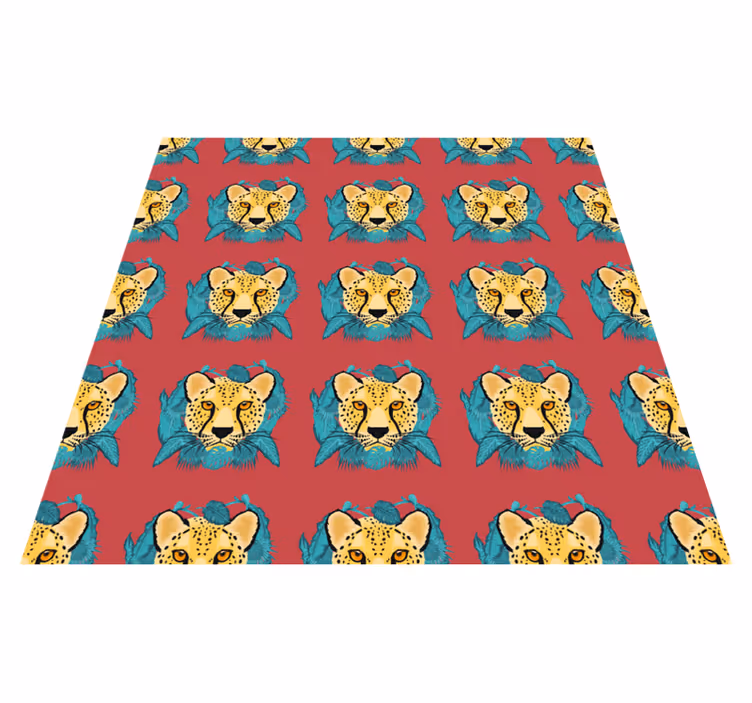 動物 ビニールマット オリエンタルスタイルヒョウグラフィック - TENSTICKERS