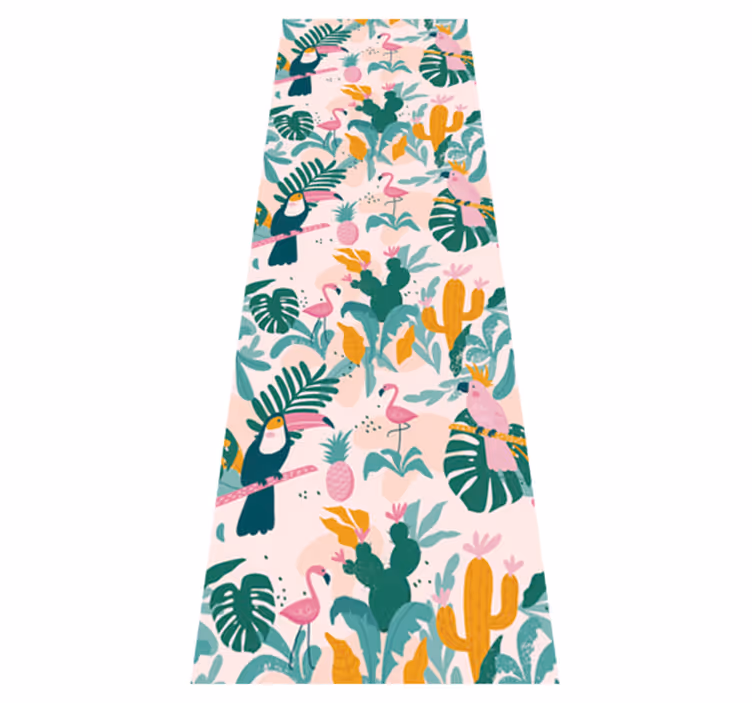 動物 ビニールマット 緑の鳥と葉 - TENSTICKERS
