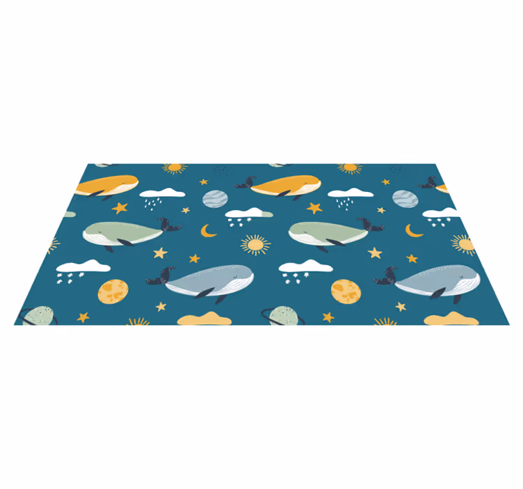 動物 ビニールマット おしゃれなクジラ柄 - TENSTICKERS