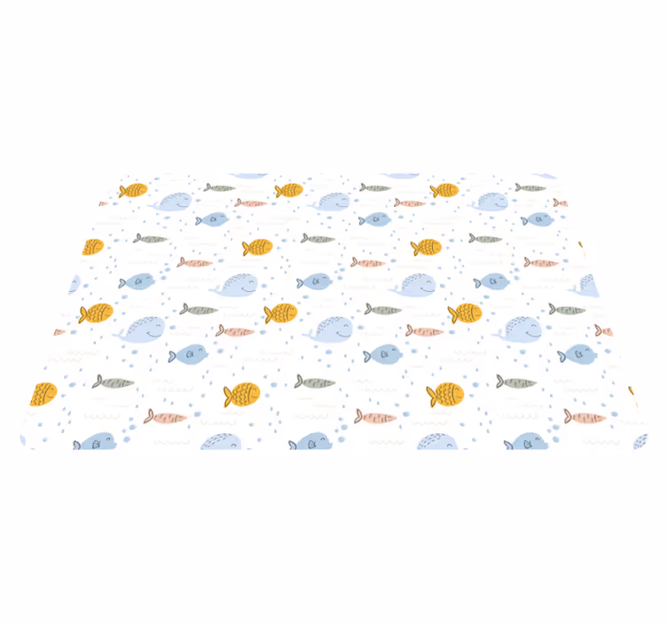 動物 ビニールマット カートゥーンマルチカラー魚 - TENSTICKERS