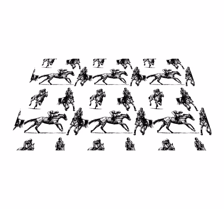 動物 ビニールマット 白黒の馬柄 - TENSTICKERS