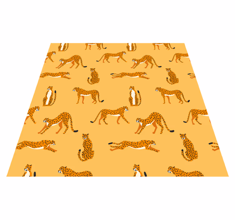 動物 ビニールマット イエローレパード グラフィックパターン - TENSTICKERS
