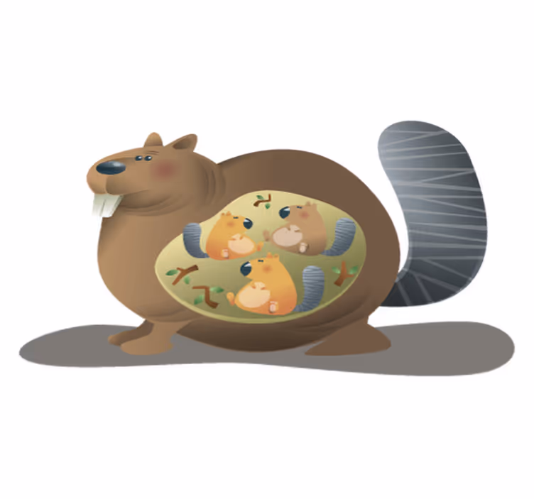 動物 ビニールマット リスの母 - TENSTICKERS