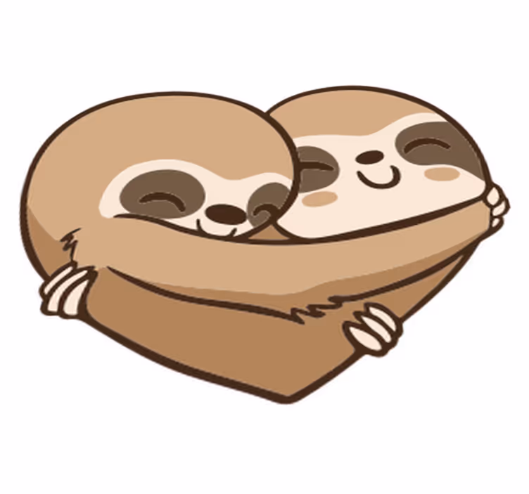 動物 ビニールマット アニメナマケモノのハート - TENSTICKERS