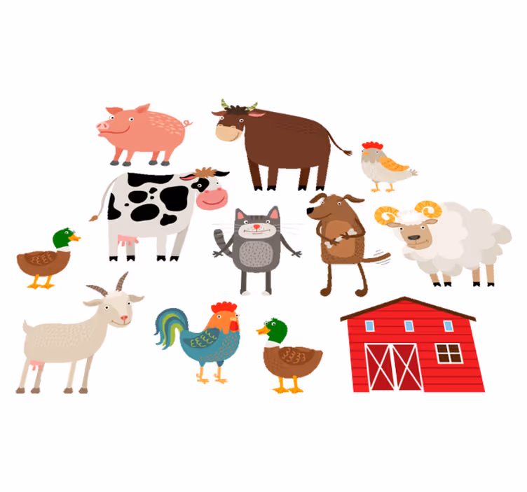 動物 ビニールマット 農場セット - TENSTICKERS