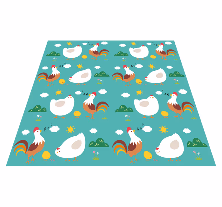 動物 ビニールマット 鳴く雄鶏の模様 - TENSTICKERS