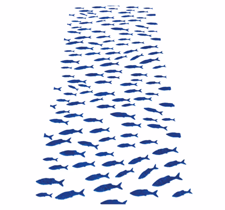 動物 ビニールマット 青い魚の模様 - TENSTICKERS