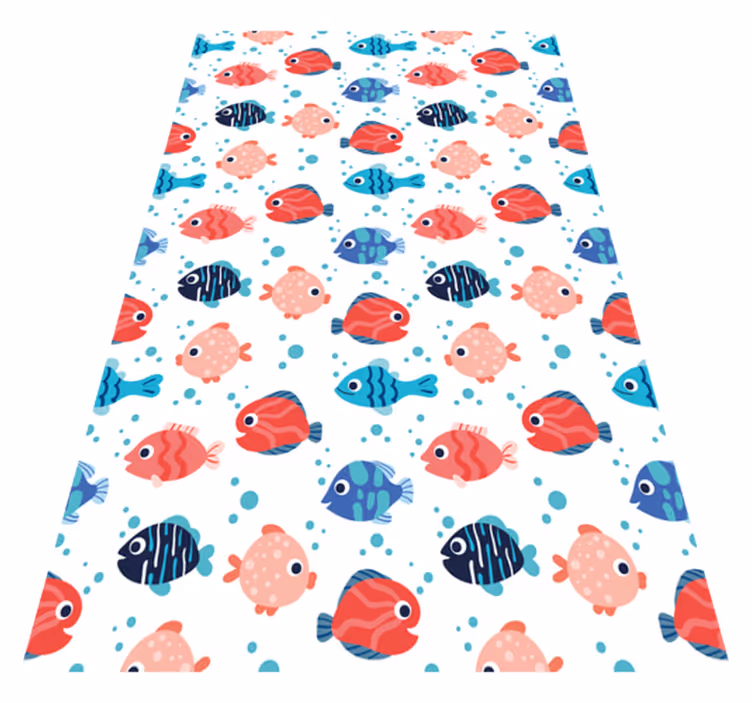 動物 ビニールマット ピンクと青の魚 - TENSTICKERS