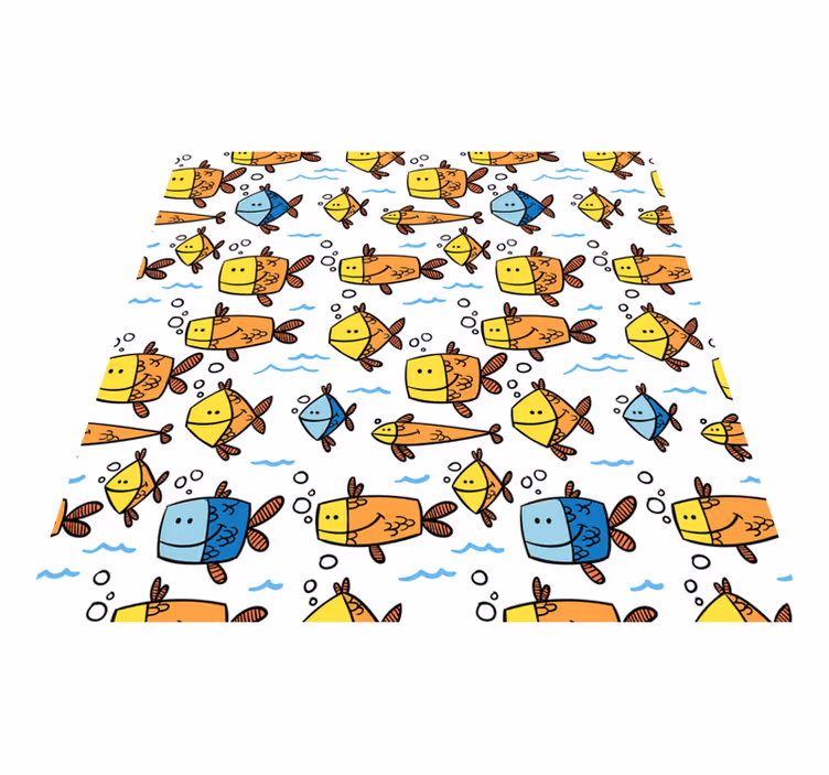 動物 ビニールマット カラフルな魚の子供スタイル - TENSTICKERS