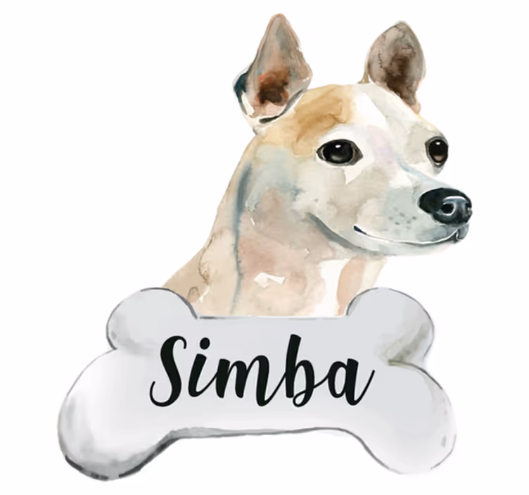 動物 ビニールマット 名前入り犬 - TENSTICKERS