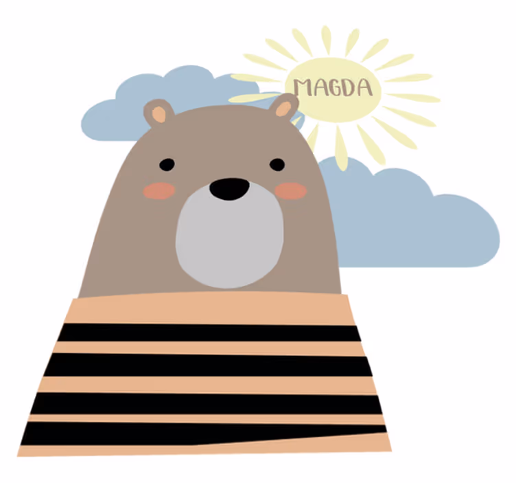 動物 ビニールマット カスタマイズ可能な茶色のクマ - TENSTICKERS