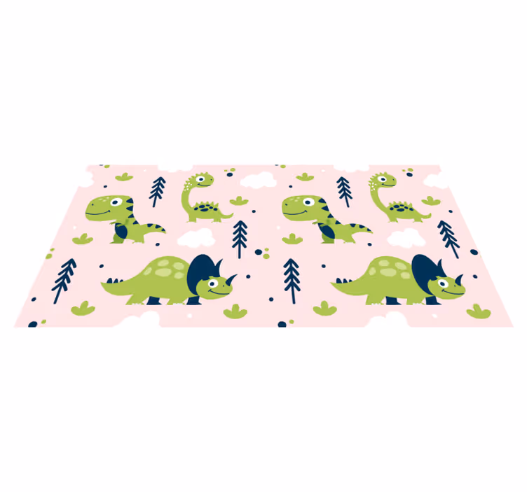 動物 ビニールマット 楽しい恐竜テーマ - TENSTICKERS