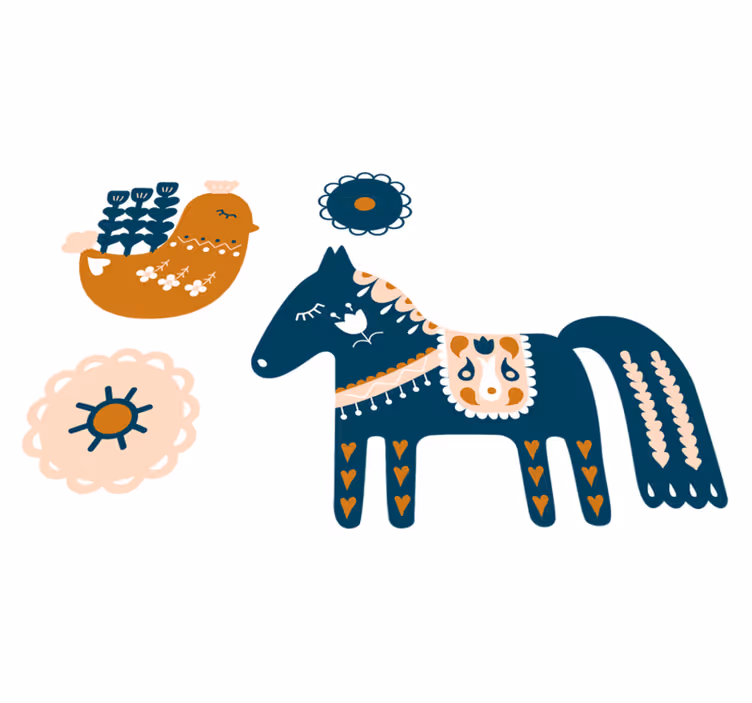 動物 ビニールマット カラフルな民俗動物 - TENSTICKERS