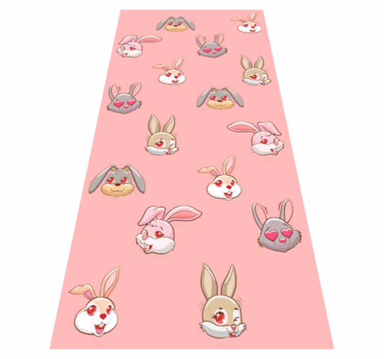 動物 ビニールマット かわいいウサギの顔 - TENSTICKERS