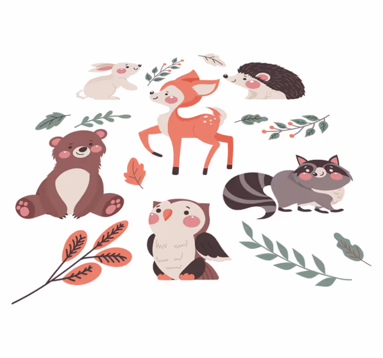 動物ビニールマット楽しい動物たち - TENSTICKERS