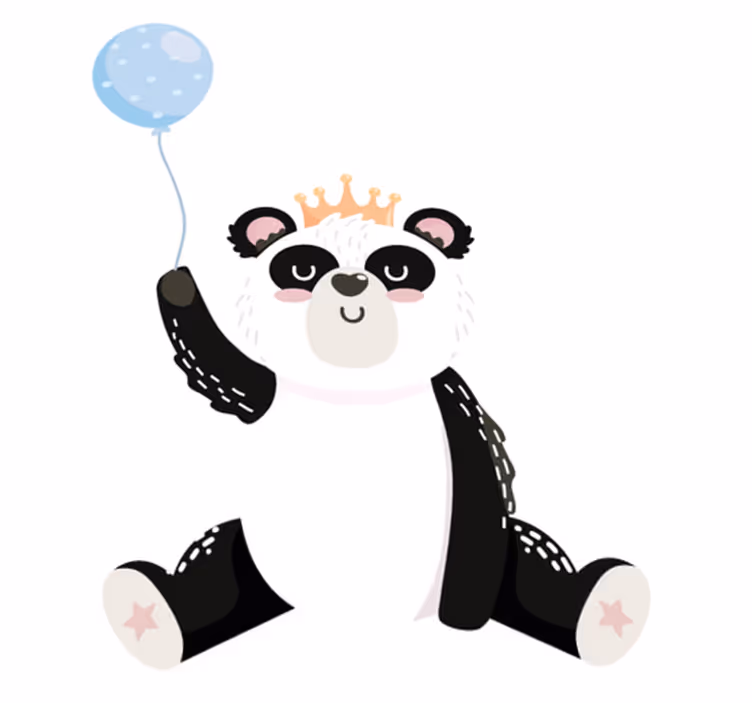 動物 ビニールマット かわいいパンダの風船 - TENSTICKERS