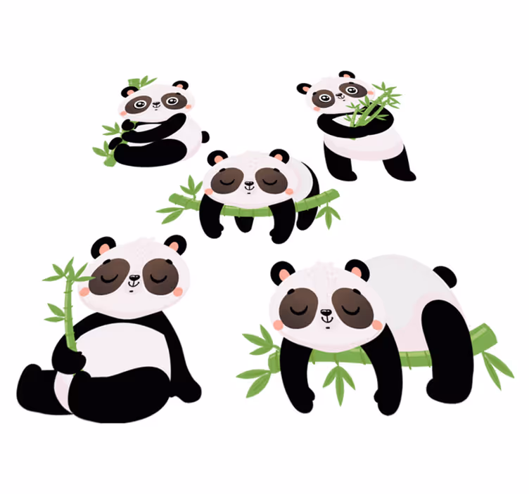 動物 ビニールマット かわいいパンダイラスト - TENSTICKERS