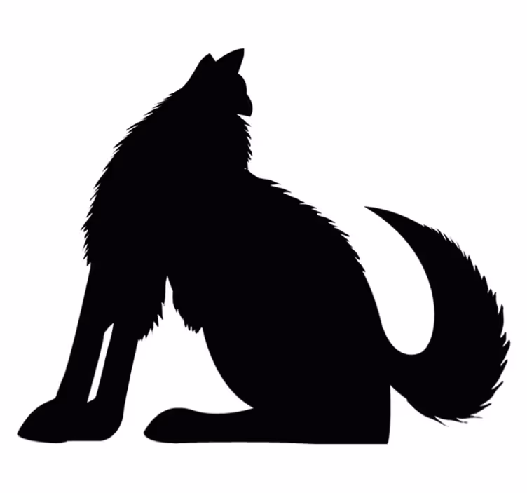 動物 ビニールマット 座っている犬のシルエット - TENSTICKERS