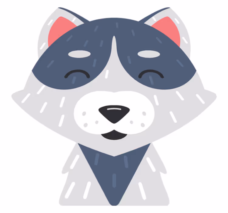 動物 ビニールマット 幸せな動物の顔 - TENSTICKERS