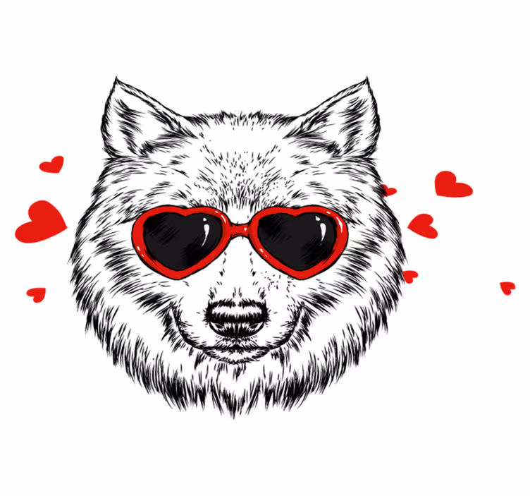 動物 ビニールマット 遊び心満載のオオカミエンブレム - TENSTICKERS