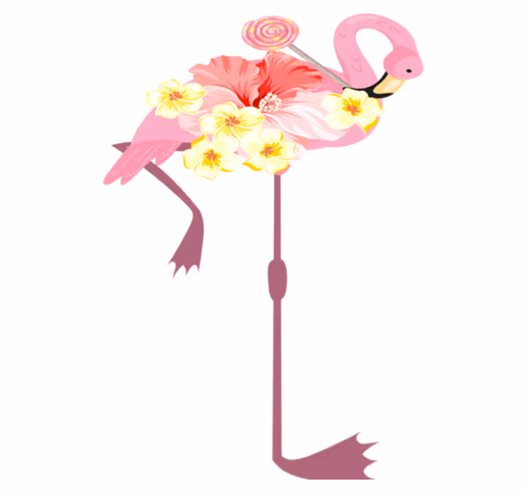 動物 ビニールマット フラミンゴフラワーデザイン - TENSTICKERS