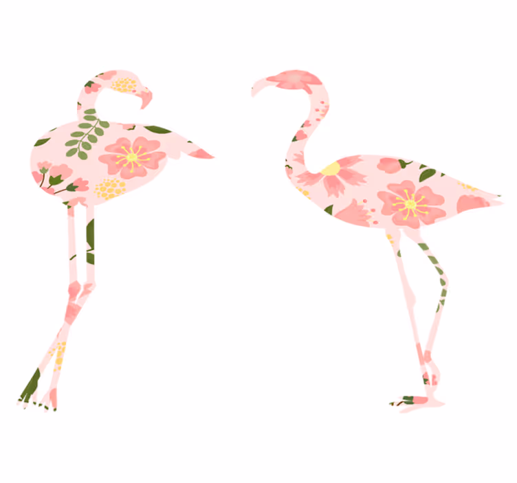 動物 ビニールマット フラミンゴフラワーパターン - TENSTICKERS