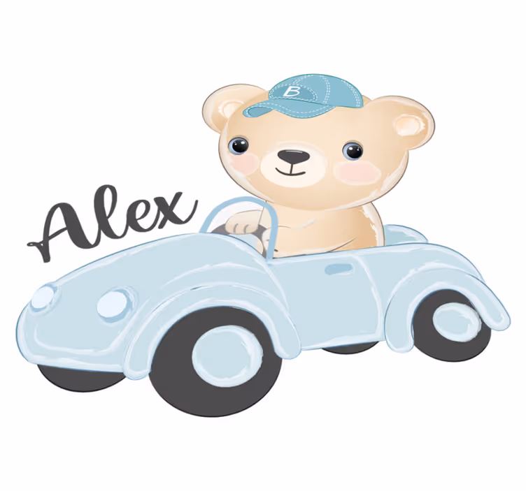 動物 ビニールマット かわいいクマの運転手 - TENSTICKERS