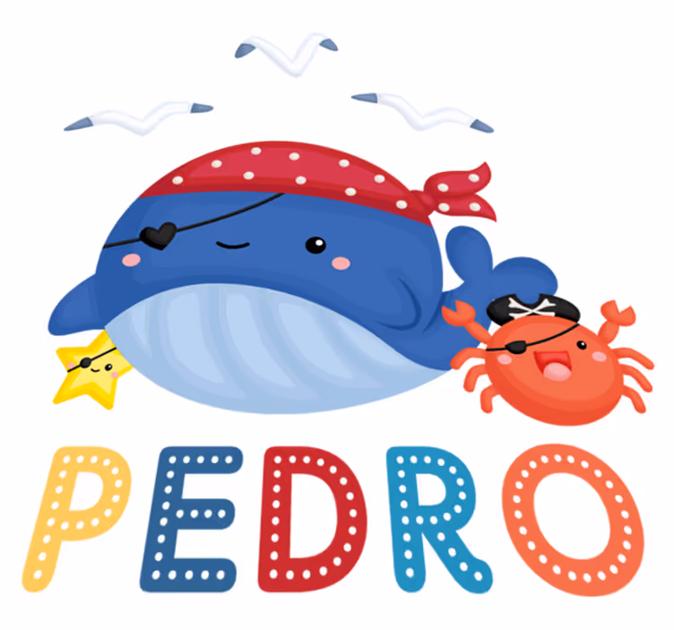 動物 ビニールマット かわいい海賊クジラ - TENSTICKERS