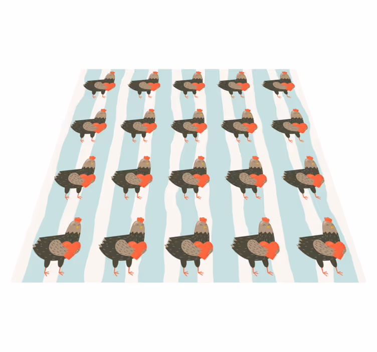 動物 ビニールマット 魅力的な鶏の模様 - TENSTICKERS