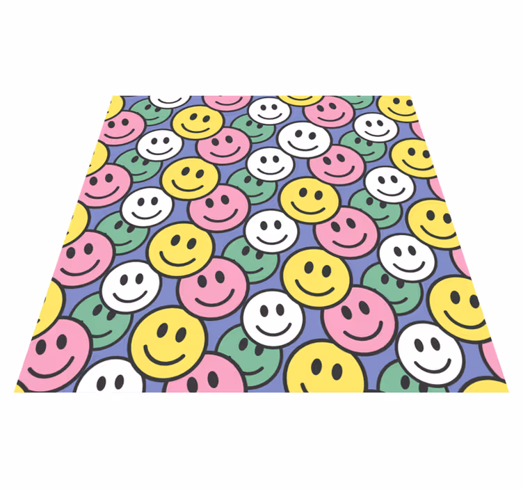 動物 ビニールマット カラフルスマイルパターン - TENSTICKERS