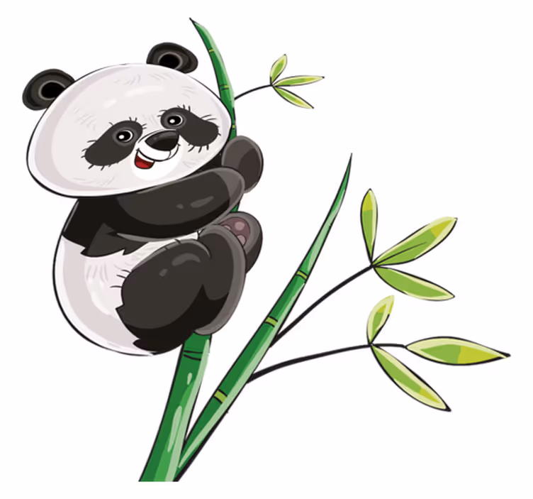 動物ビニールマットパンダが竹を登る - TENSTICKERS