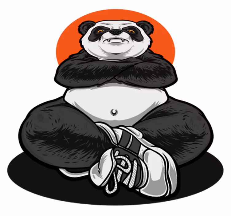 動物 ビニールマット パンダの穏やかさを抱きしめる - TENSTICKERS