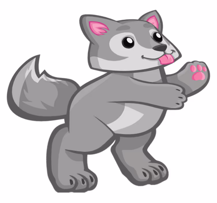 動物ビニールマット遊び好きな子犬キャラクター - TENSTICKERS