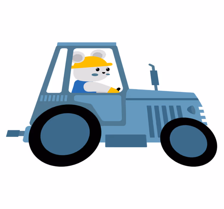 動物 ビニールマット かわいいクマの農夫 - TENSTICKERS