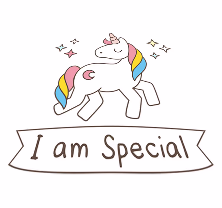 動物 ビニールマット ユニコーンの特別なフレーズ付き - TENSTICKERS