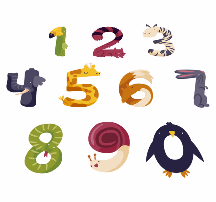 動物 ビニールマット 動物の数字 - TENSTICKERS