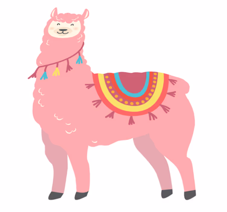 動物 ビニールマット ピンクのラマ - TENSTICKERS