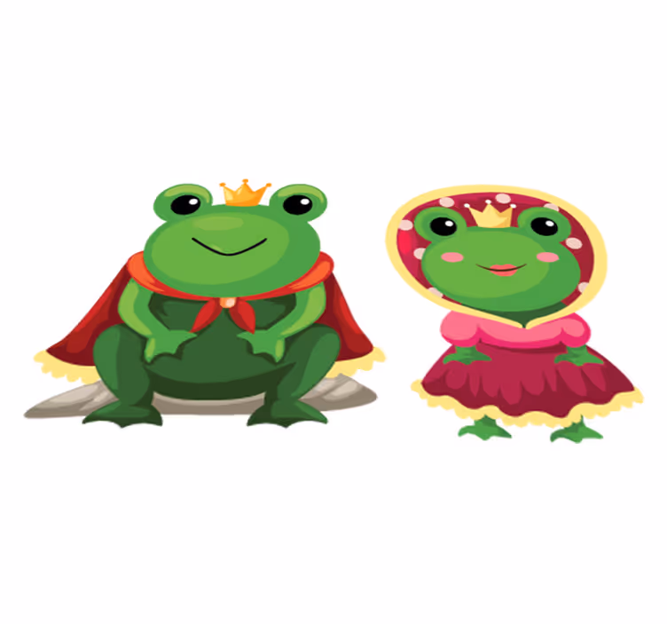 動物 ビニールマット カエルの王様と女王様 - TENSTICKERS
