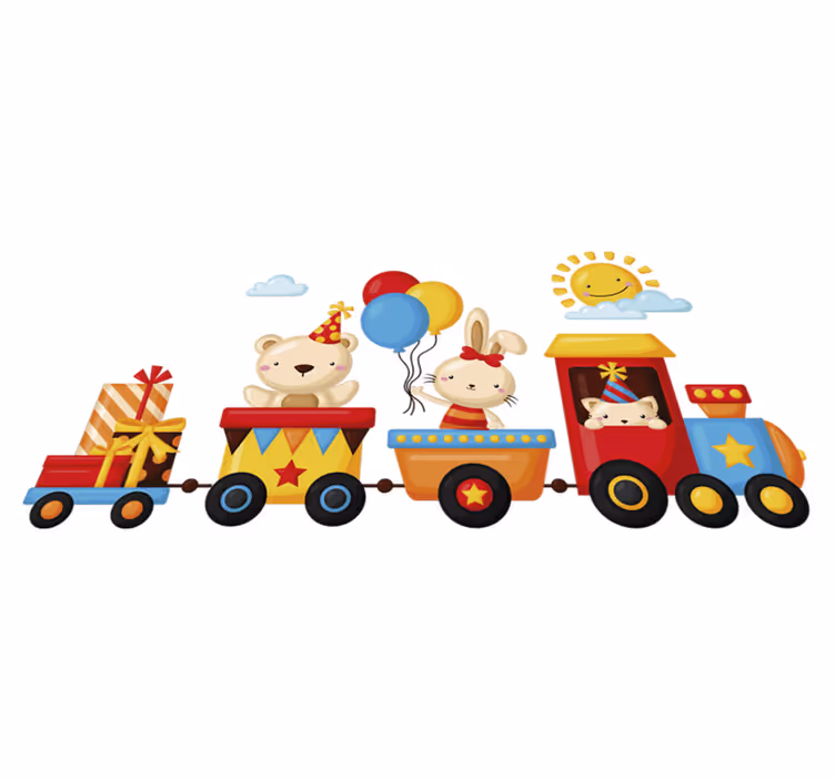 動物 ビニールマット 動物の列車 - TENSTICKERS