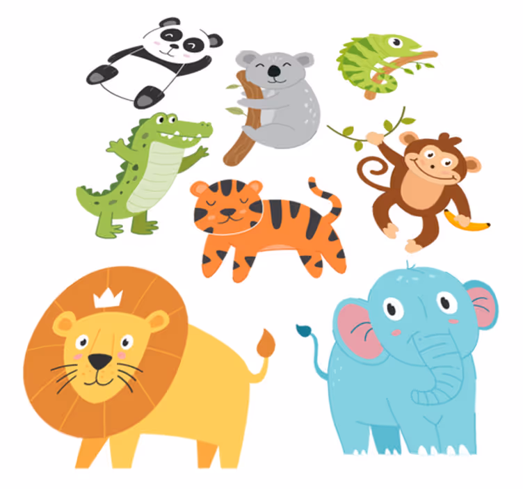 動物 ビニールマット 手描きの秋の動物 - TENSTICKERS