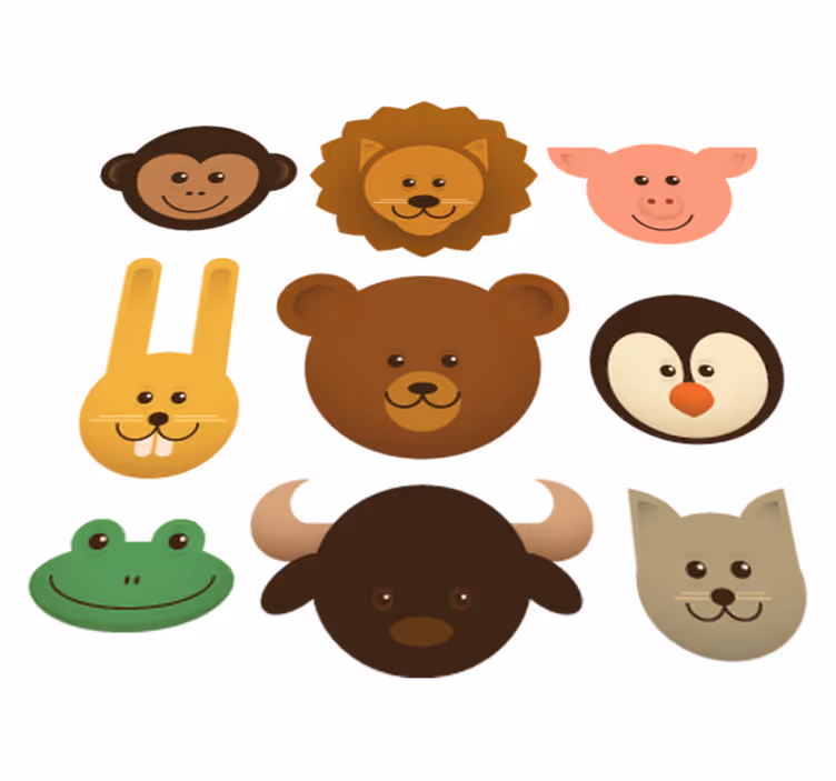 動物 ビニールマット 幸せな生き物 - TENSTICKERS