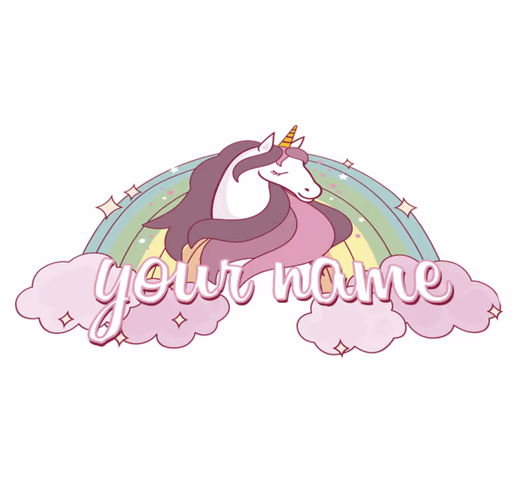動物 ビニールマット 名入りピンクユニコーン - TENSTICKERS
