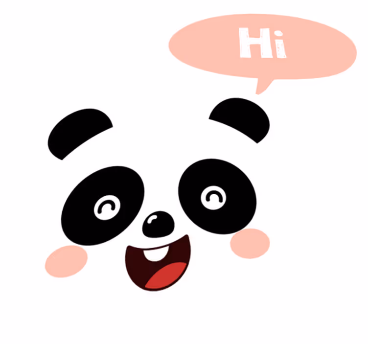 動物 ビニールマット パンダがこんにちはと言っている - TENSTICKERS