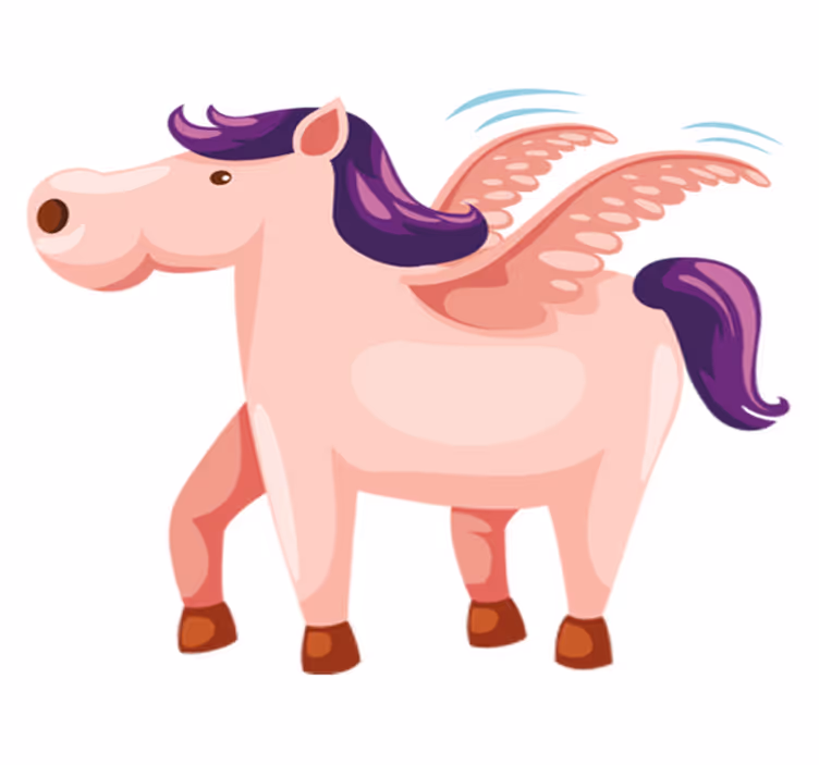 動物 ビニールマット 可愛い翼のあるポニー - TENSTICKERS