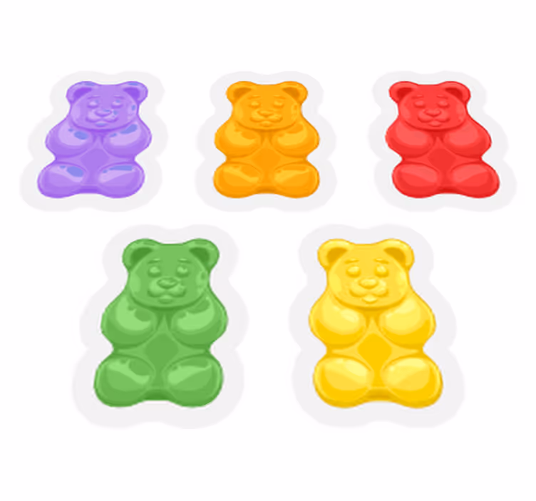 動物ビニールマット カラフルなクマの形 - TENSTICKERS